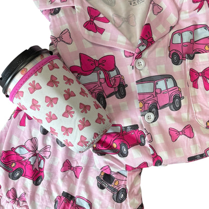 Rami’s Sips Pink Bow Hot & Cold Cup Cozy