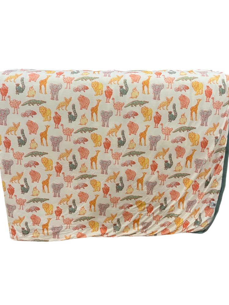 My First Trip To The Zoo:Gown & Hat – Soft Bamboo Newborn Set In Animal Print