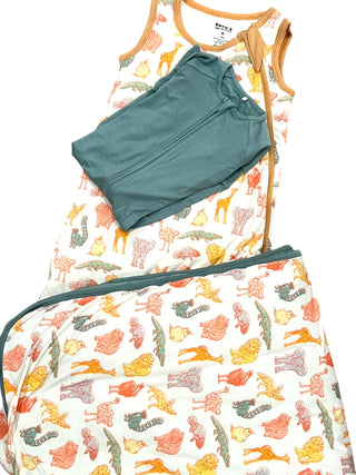 My First Zoo Trip-Toddler Bamboo Blanket – Soft, Warm & Reversible