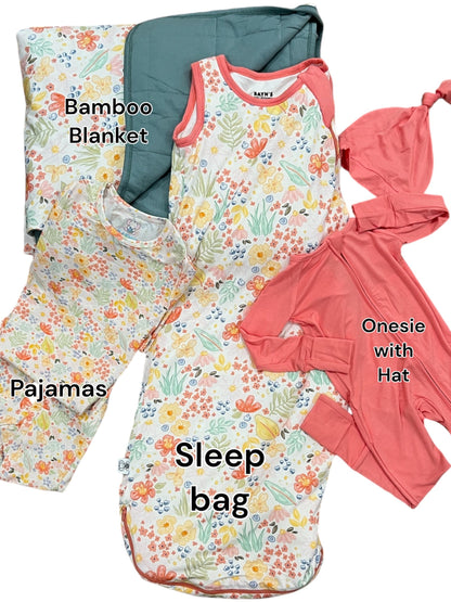 Whimsical Flower Print Sleep Bag-Personalized