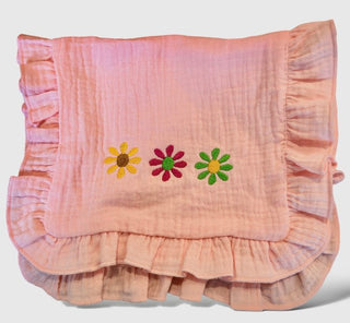 Personalized Ruffle Burp Cloth – Soft Muslin Baby Gift