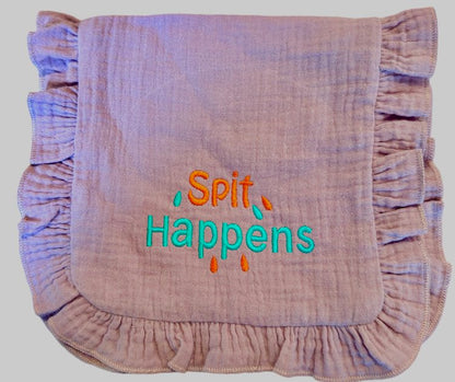 Personalized Ruffle Burp Cloth – Soft Muslin Baby Gift