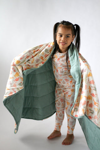 My First Zoo Trip-Toddler Bamboo Blanket – Soft, Warm & Reversible