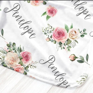 Personalized Newborn Gown & Cap Set – Soft Swaddle & Beanie