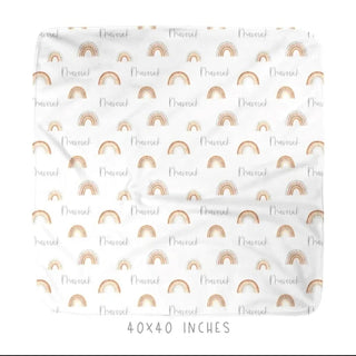 Personalized Newborn Gown & Cap Set – Soft Swaddle & Beanie