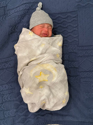 Moon & Stars Muslin Swaddles – Soft, Breathable & Multi-Use/Ramadan