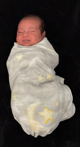 Moon & Stars Muslin Swaddles – Soft, Breathable & Multi-Use/Ramadan