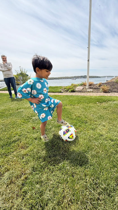 My First World Cup Bamboo Short Set for Toddlers & Kids | Oversized Tee + Drawstring Shorts