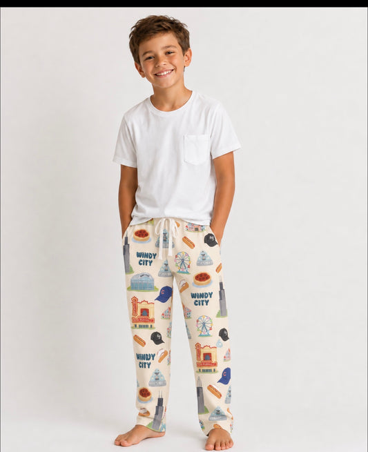 Windy City Chicago Bamboo Pajamas Unisex| Soft Chicago Kids Pajama Set