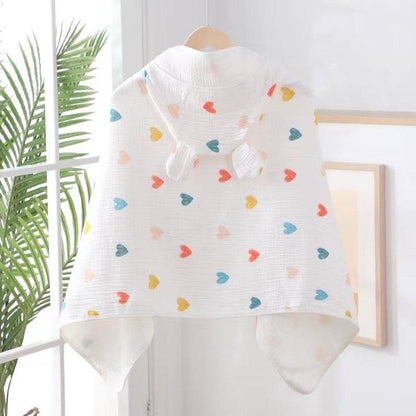 Personalized Girls Hooded Towel Cover-Up – Soft Muslin Cotton