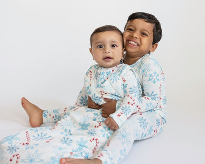 My First Candy Cane: Sleep Sack Double Zip In Blue & Peach