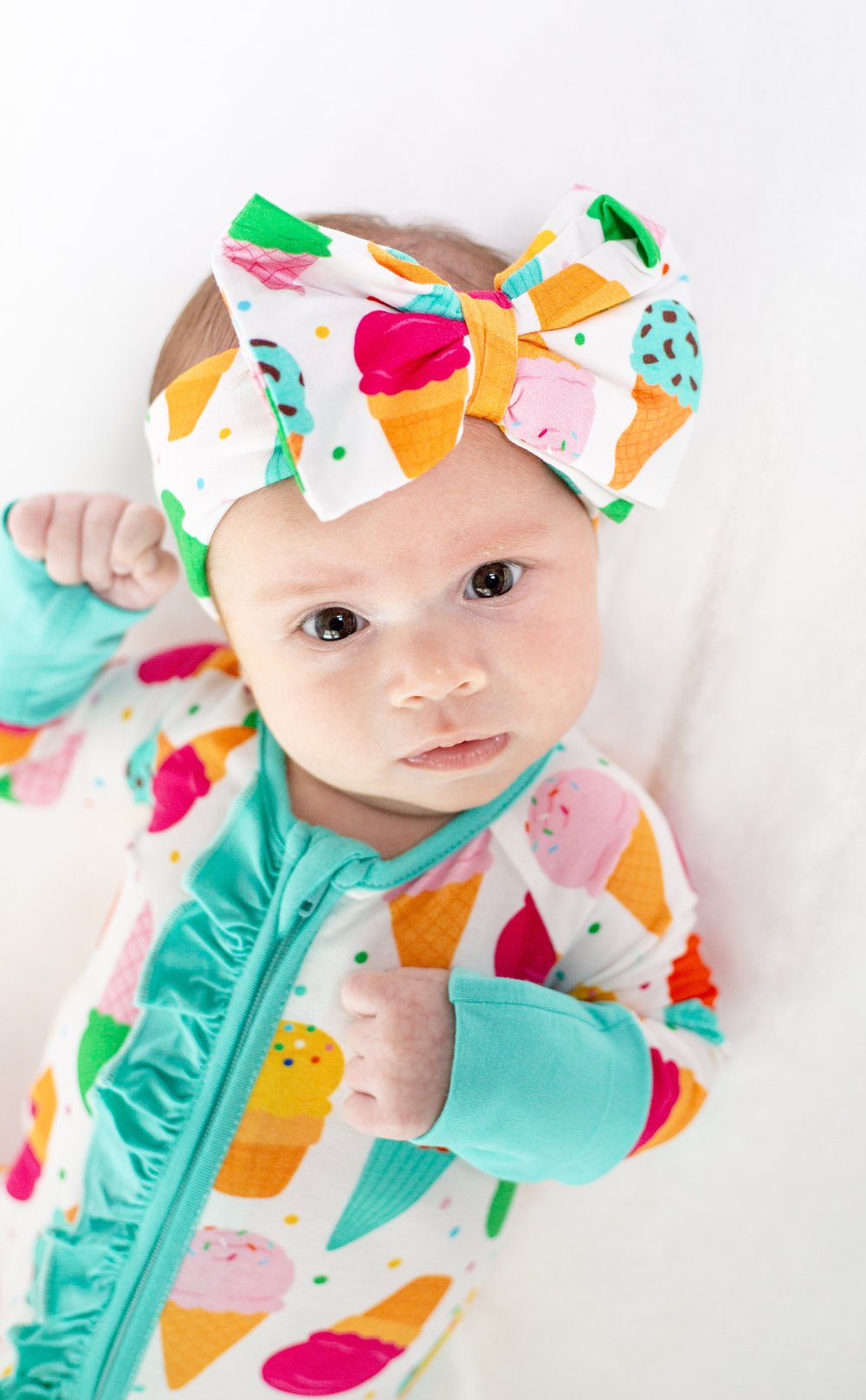 My First Ice Cream Cone Floppy Hair Bow | Baby Accessory