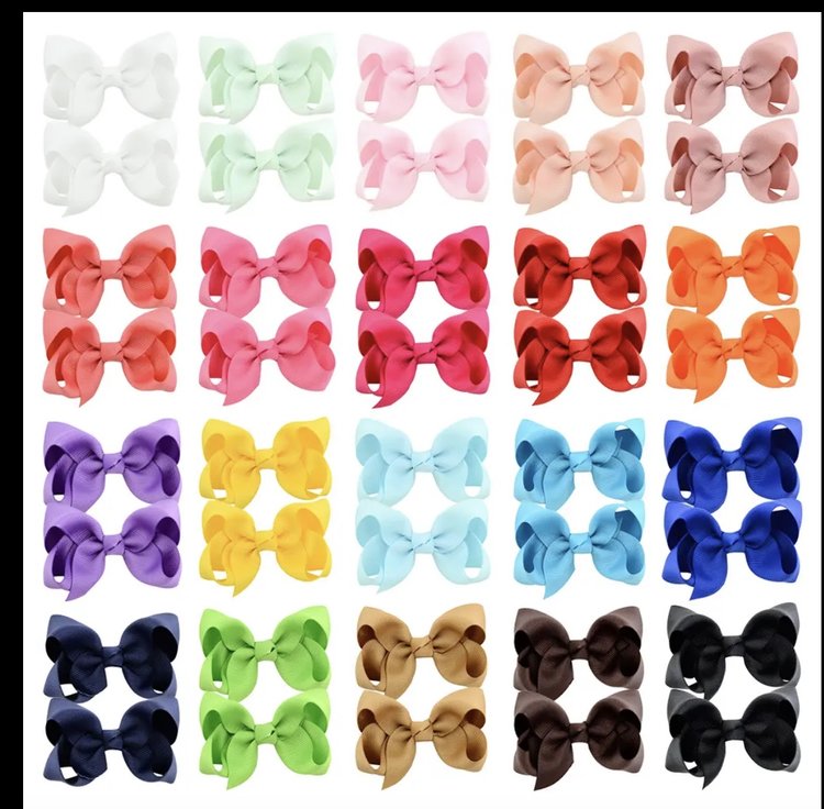 Baby Clip Bows – Colorful Hair Accessories in Matching Pairs