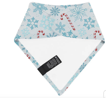 Lets Eat A Candy Cane: Bamboo Bib in Blue & Peach