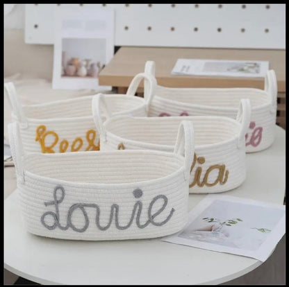 Personalized Rope Basket – Custom Storage for Baby Essentials