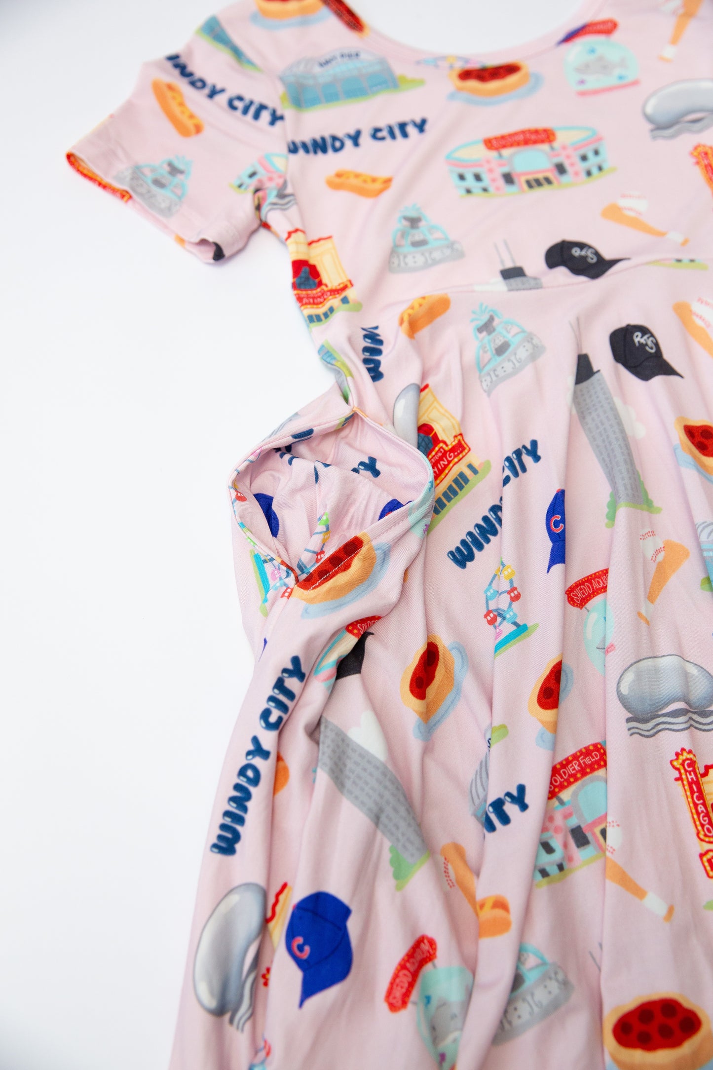 My First Windy City™ Pink Twirl Dress | Chicago Bamboo Dress for Girls 18M–2T | Rayn’s Tiny Stitches