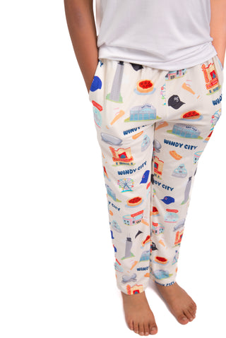 Windy City Chicago Bamboo Pajamas Unisex| Soft Chicago Kids Pajama Set