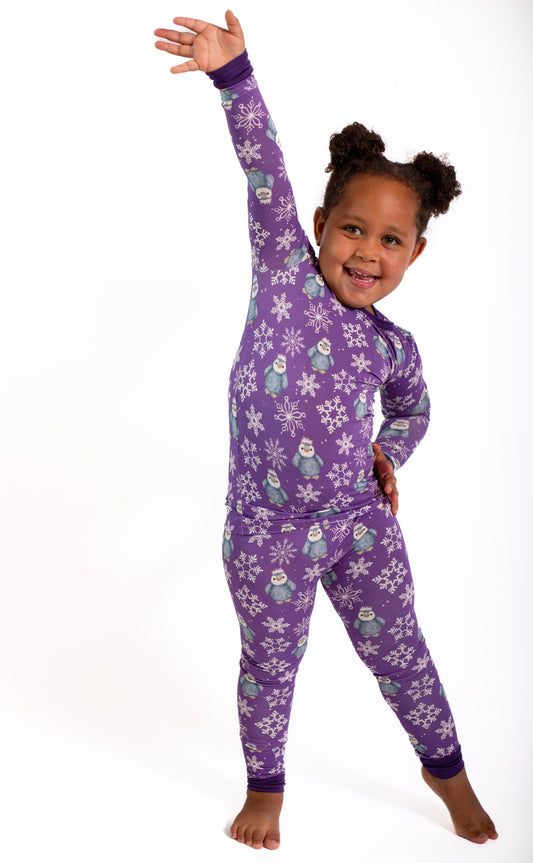 Lets Play In The Snow- Penguin 2 Piece Pajamas