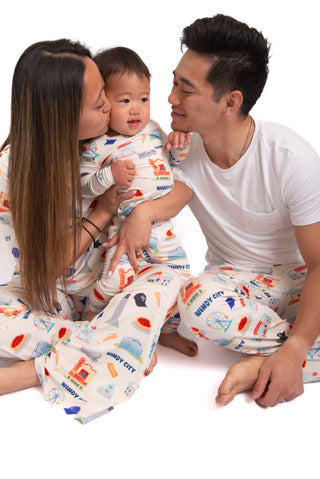 Windy City Chicago Bamboo Pajama Pants | Soft Chicago Skyline Lounge Pants for Men