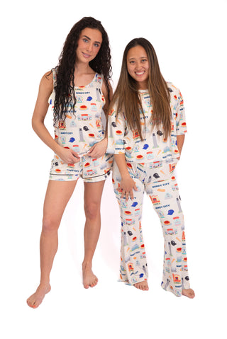 My First Windy City Chicago Women’s Bamboo Pajama Set | Oversized Top & Flare Pants