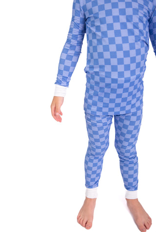 Blue Checkered Bamboo 2-Piece Pajamas | Soft, Breathable Kids PJ Set