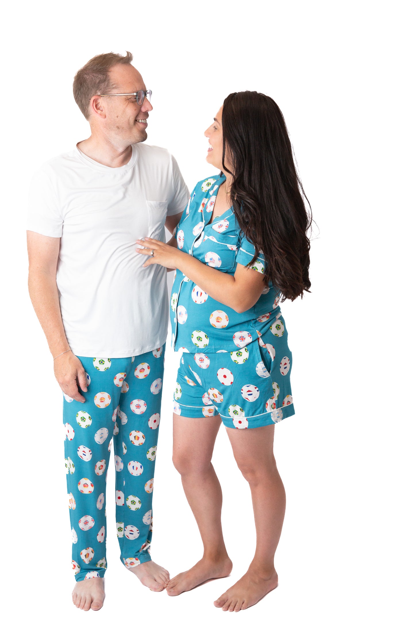 Women’s Bamboo Soccer Pajama Short Set | World Cup Inspired Luxury Bamboo Sleepwear