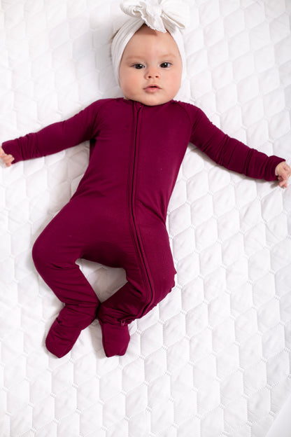 Baby Solid Onesies: Maroon