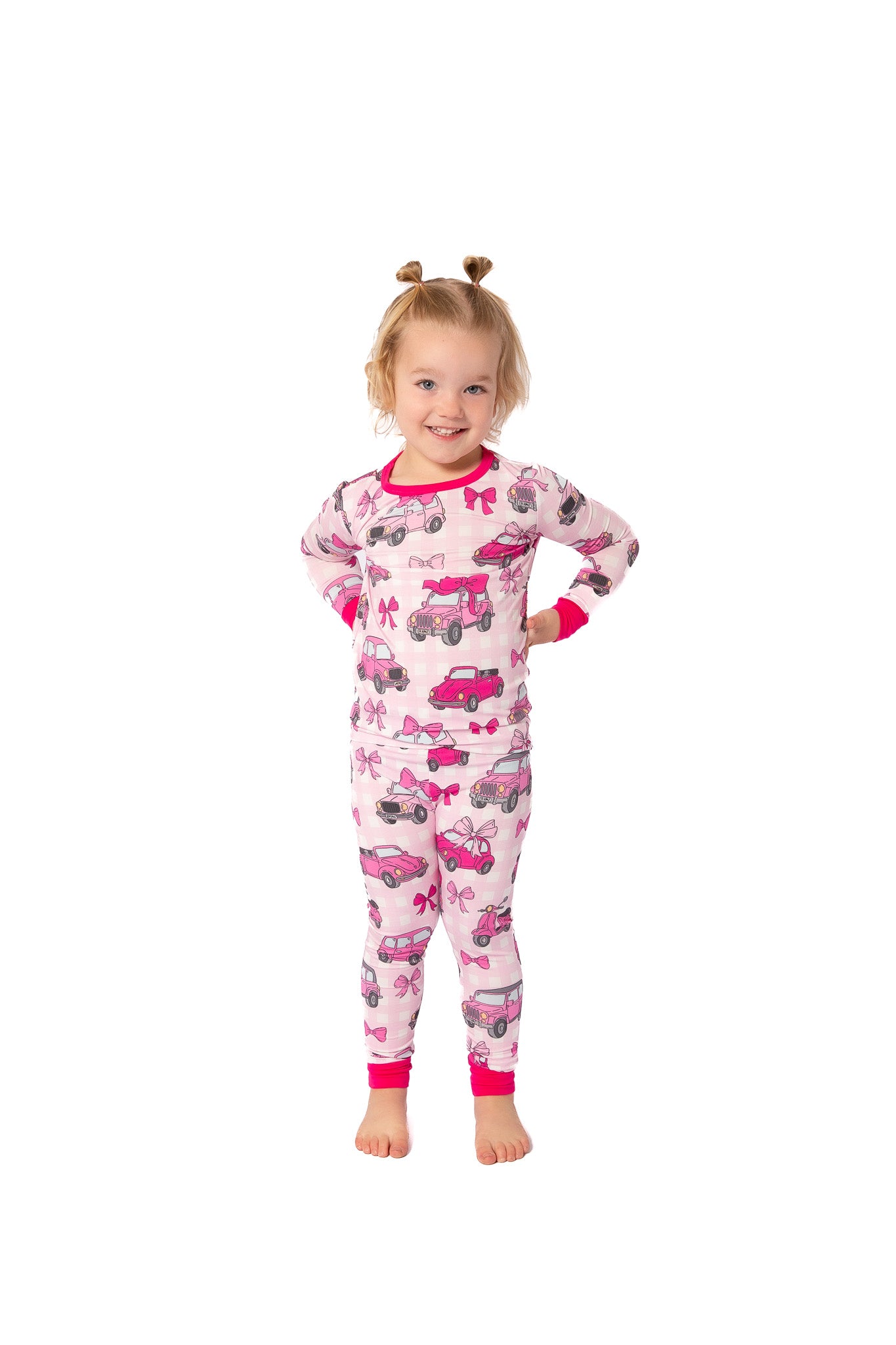 My First Pink Car Bamboo Two Piece Pajamas | Girls PJs