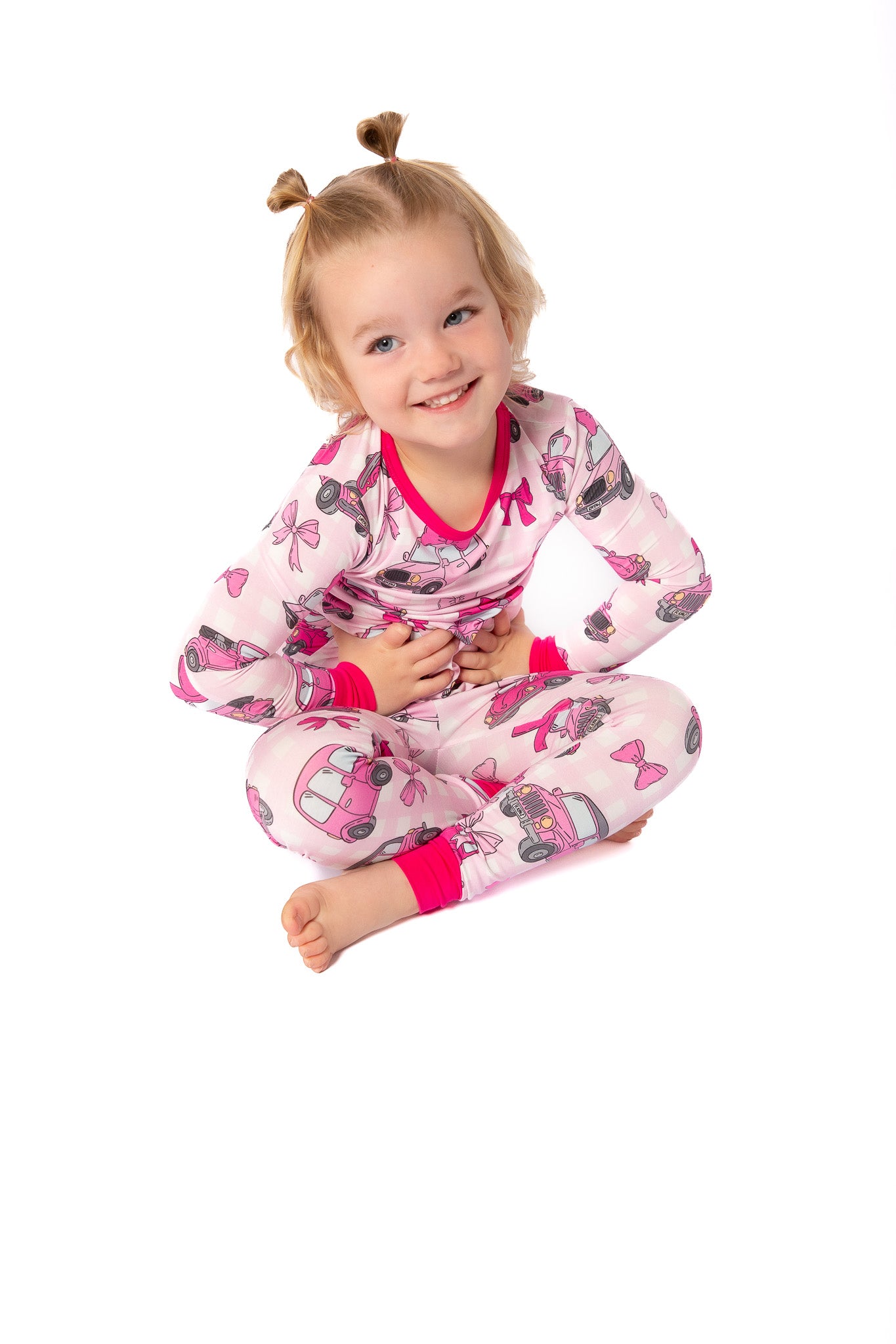 My First Pink Car Bamboo Two Piece Pajamas | Girls PJs