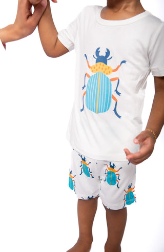 My First Beetle Bonanza™ Bamboo Shorts Set/Blue Beetle