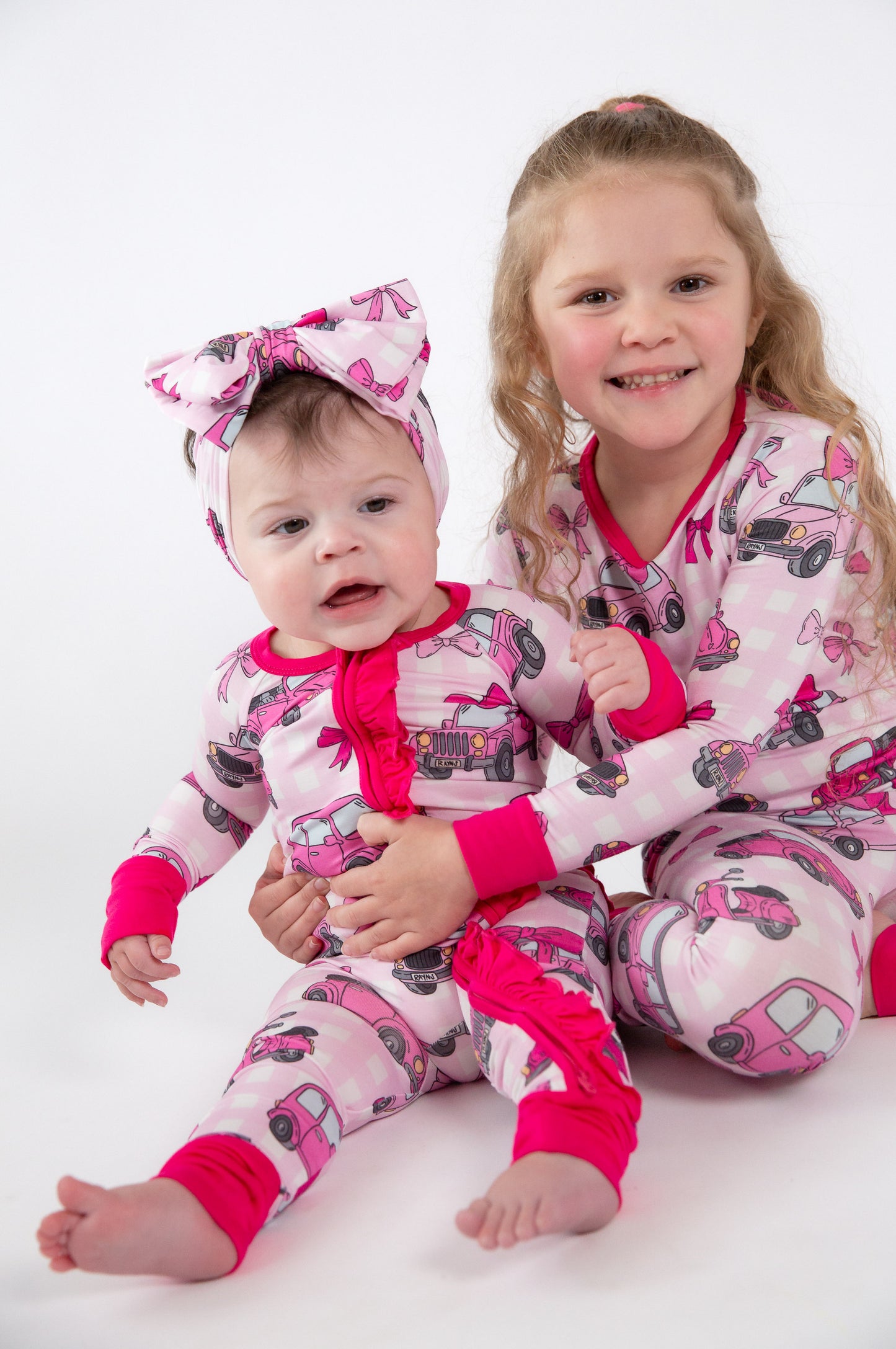 My First Pink Car Bamboo Zip Onesie | Baby Pajamas