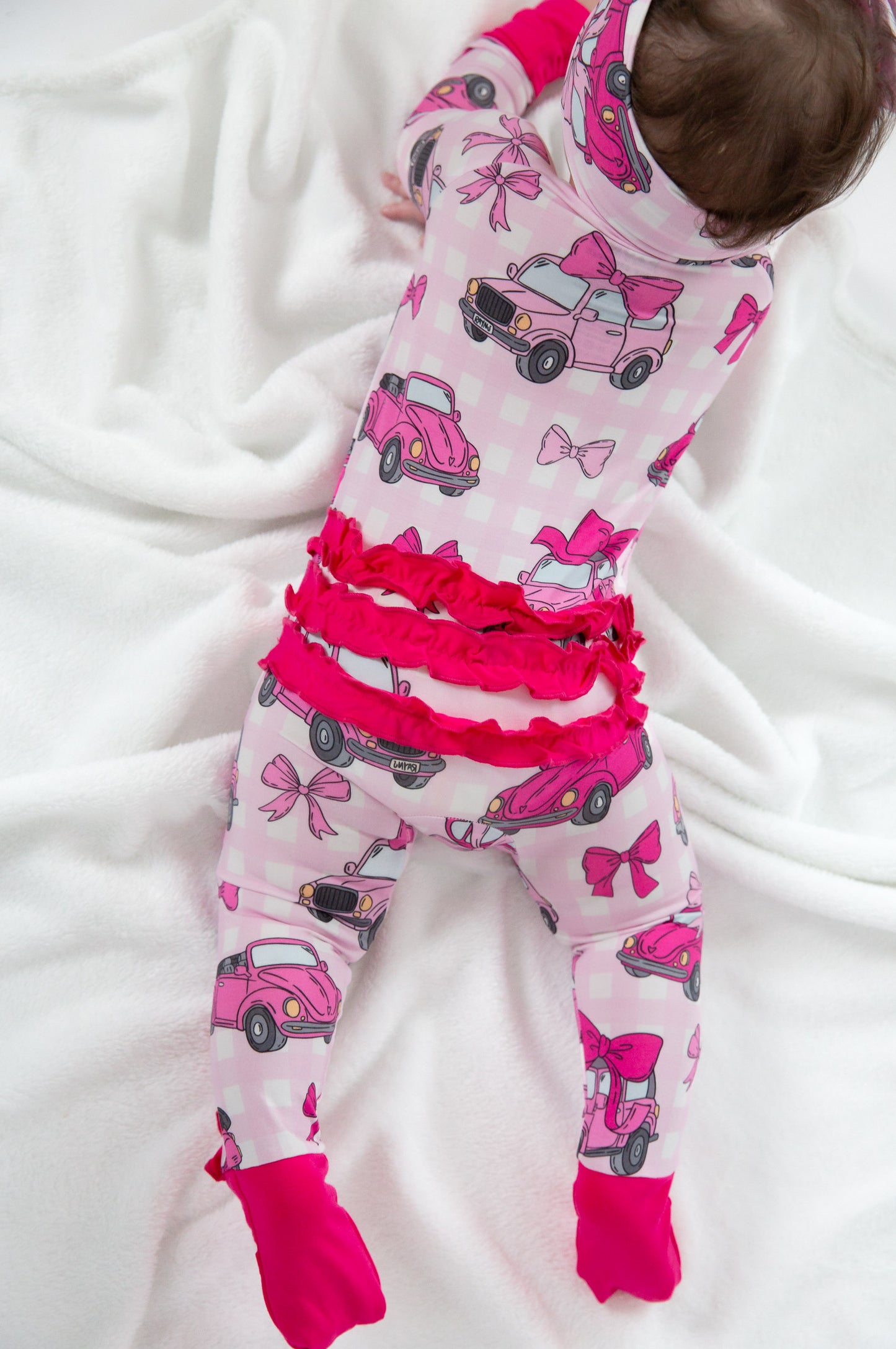 My First Pink Car Bamboo Zip Onesie | Baby Pajamas