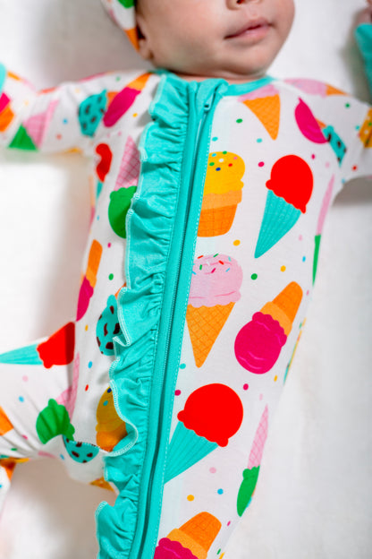 My First Ice Cream Cone Bamboo Onesie | Soft Baby Bodysuit