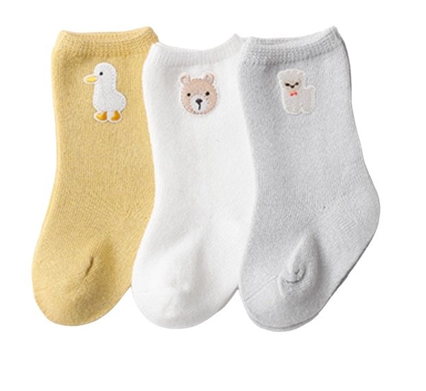 Cute Baby Socks – 3-Pack Soft Socks with Fun Animal Designs