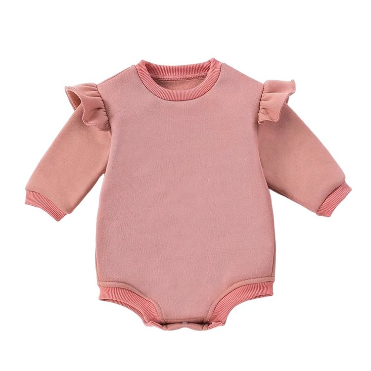 Frill Baby Fleece Onesie – Cozy Bubble Style with Snap Bottom