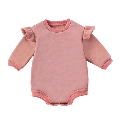 Frill Baby Fleece Onesie – Cozy Bubble Style with Snap Bottom