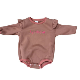 Personalized Frill Fleece One piece – Cozy & Stylish for Baby Girls