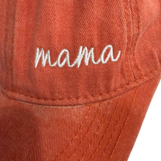Mama Embroidered Hat – Soft Cotton, Adjustable & Stylish in Orange