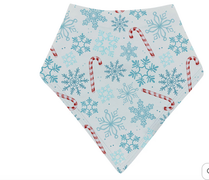 Lets Eat A Candy Cane: Bamboo Bib in Blue & Peach