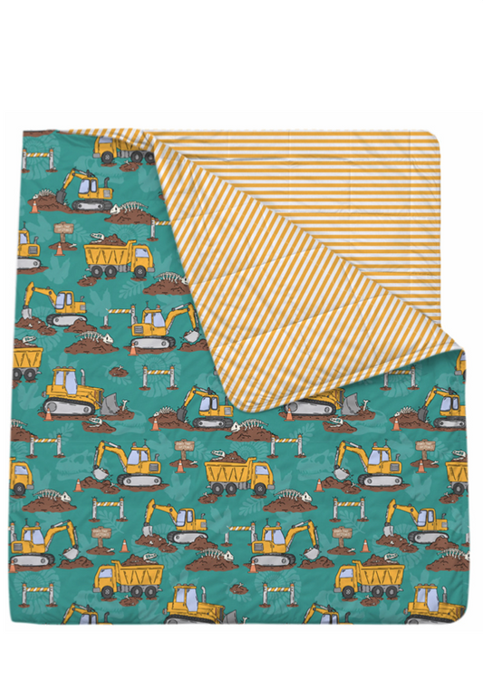 My First Fossil Adventure Reversible Bamboo Toddler Blanket