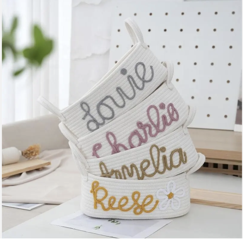 Personalized Rope Basket – Custom Storage for Baby Essentials