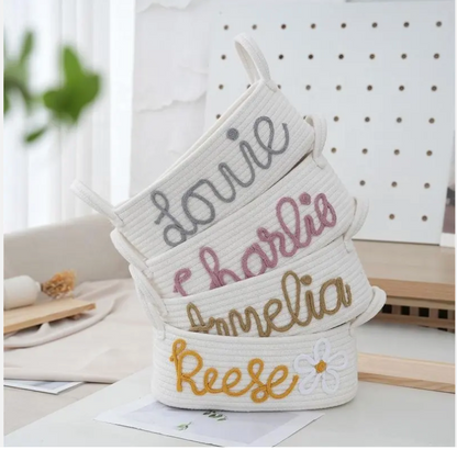 Personalized Rope Basket – Custom Storage for Baby Essentials