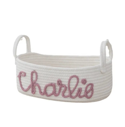 Personalized Rope Basket – Custom Storage for Baby Essentials