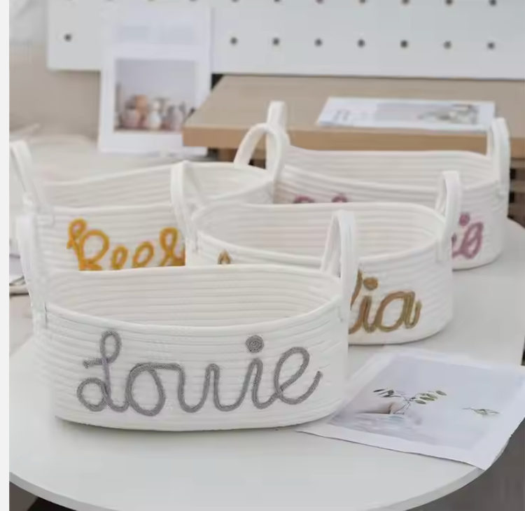 Personalized Rope Basket – Custom Storage for Baby Essentials