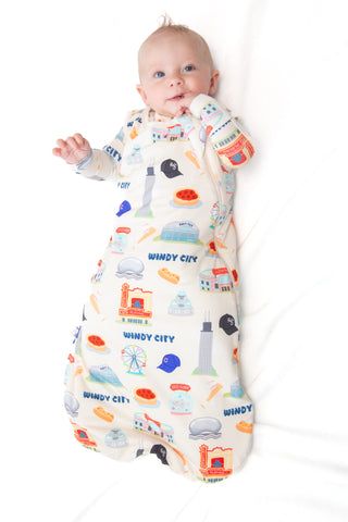 colorful Windy City themes sleep sack limited edition baby blanket