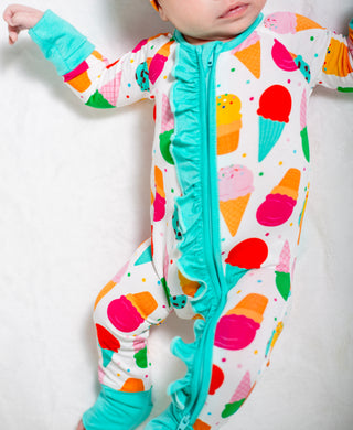 My First Ice Cream Cone Bamboo Onesie | Soft Baby Bodysuit