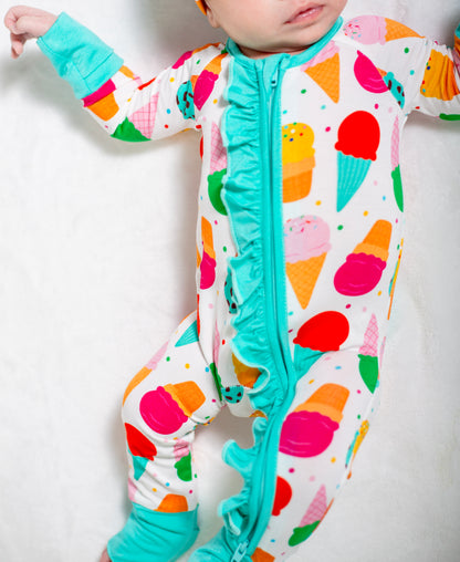 My First Ice Cream Cone Bamboo Onesie | Soft Baby Bodysuit