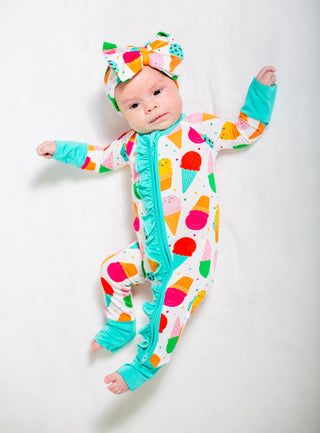 My First Ice Cream Cone Bamboo Onesie | Soft Baby Bodysuit