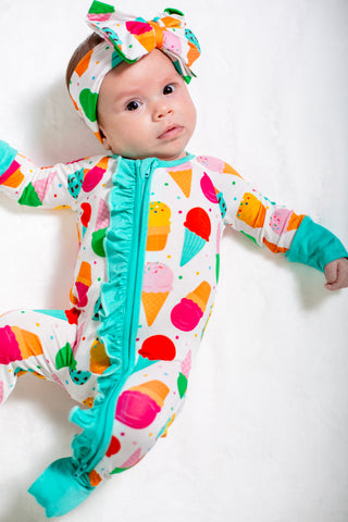 My First Ice Cream Cone Bamboo Onesie | Soft Baby Bodysuit