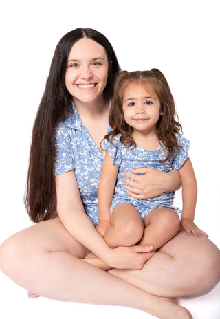 Blue Bonnet Girls' Frilly Bamboo Short Pajamas | Mommy & Me Sleepwear (18M-6Y)